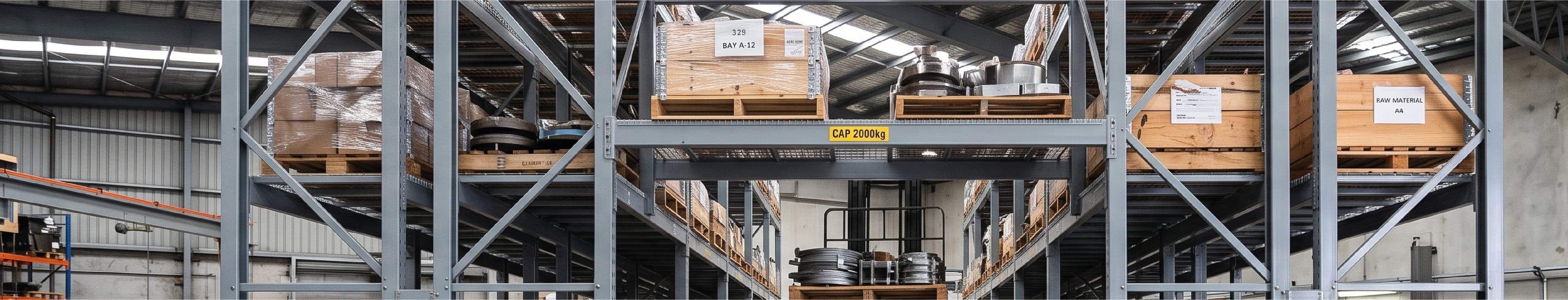 Material storage racks in hollow section