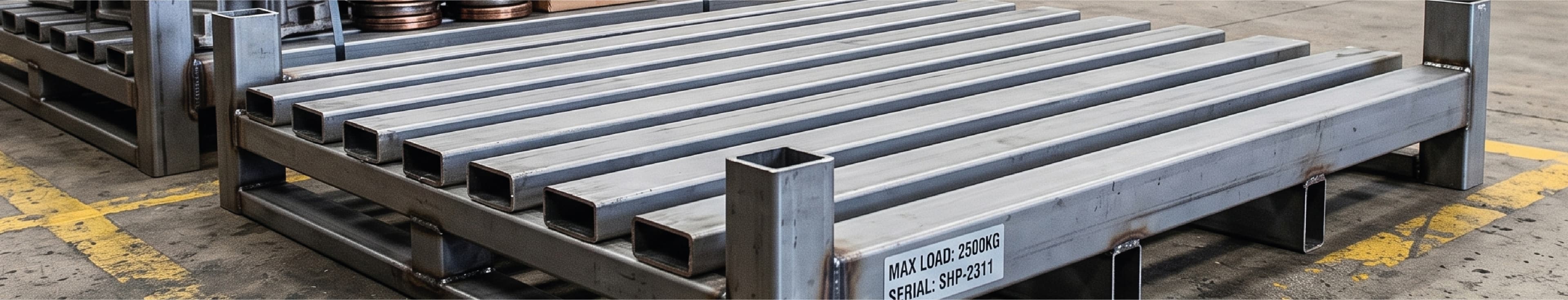 Steel pallets in hollow section