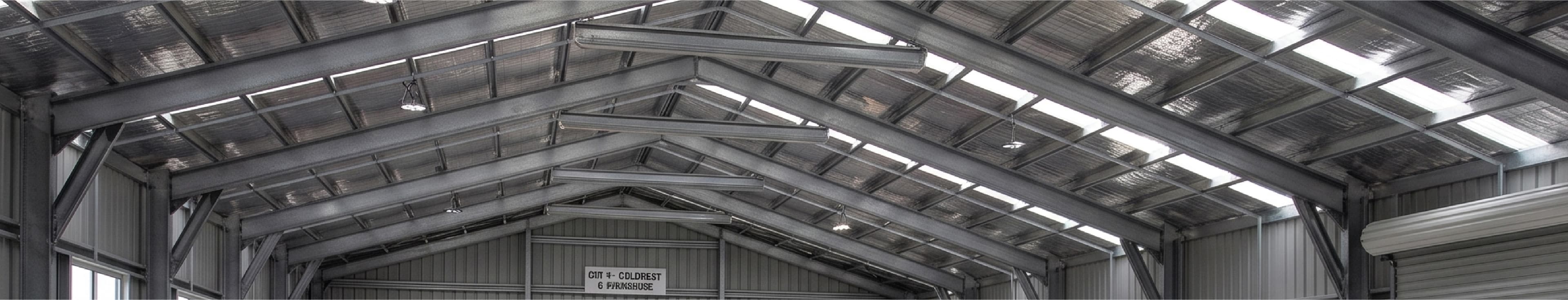 Industrial shed frame in hollow section