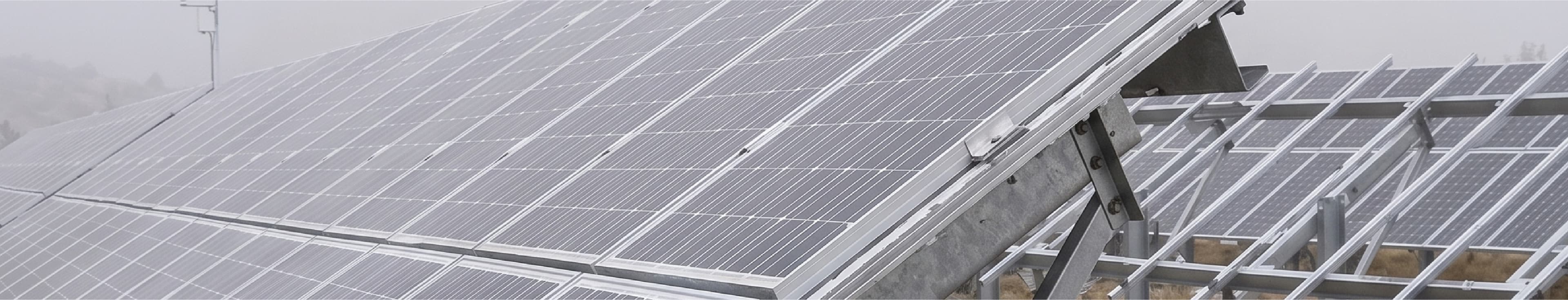 Solar power plant mounting structure in hollow section