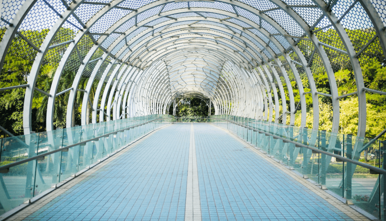 Foot over bridge in hollow section